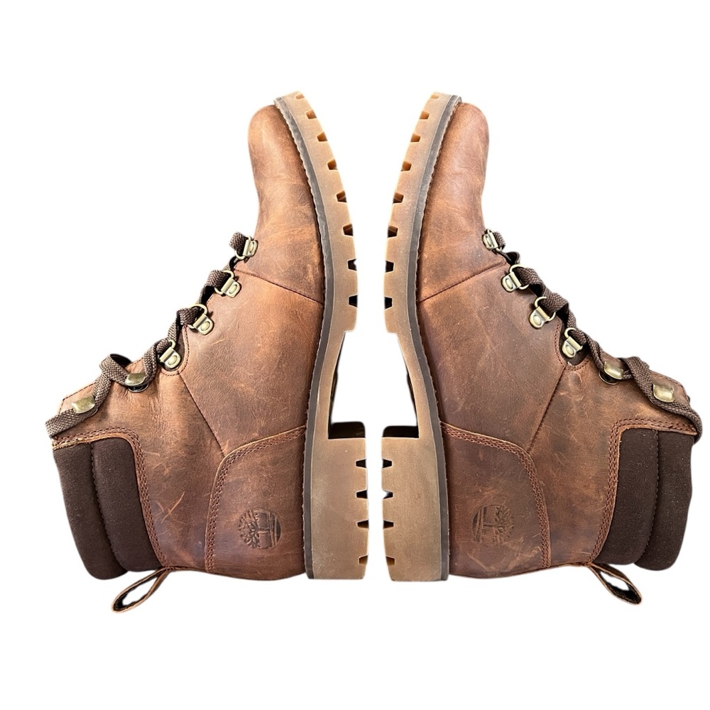 Timberland Ellendale Brown Leather Mid Hiker Boots Lug Sole Womens 6.5 - Picture 7 of 11